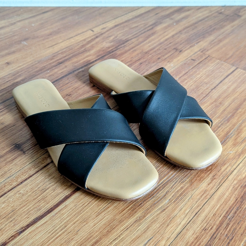Nisolo Catalina Slide Sandal, Black, Size 7